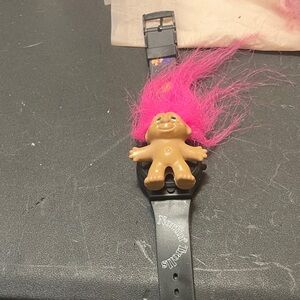 Russ Troll Watch with Pink Hair and Black Band